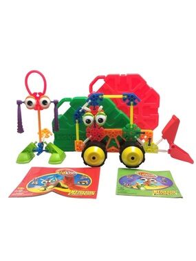 Kid K'NEX | Vintage Building Set Bundle, Rolling Rovers & Footed Friends & Cases
